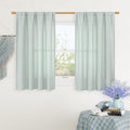 LAMIT 48 Inch Short Window Linen Curtains, Soft Faux Linen Light Filtering by LAMIT