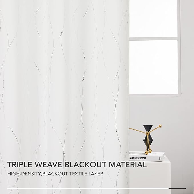 Deconovo White Curtains, Room Darkening Curtain, Thermal Insulated Soundproof - Image 5