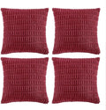Fancy Homi 4 Packs Burgundy Decorative Throw Pillow Covers 20x20 Inch by Fancy+Homi