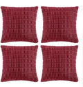 Fancy Homi 4 Packs Burgundy Decorative Throw Pillow Covers 22x22 Inch by Fancy+Homi