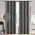 MIULEE Linen Texture Curtains, 2 Pack Dark Grey 52x108 Inch, Room Darkening by MIULEE