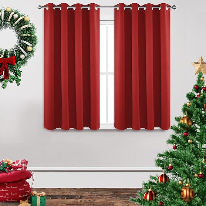 Joydeco Blackout Curtains 45 Inch Length 2 Panels Set, Thermal Insulated Long by JOYDECO
