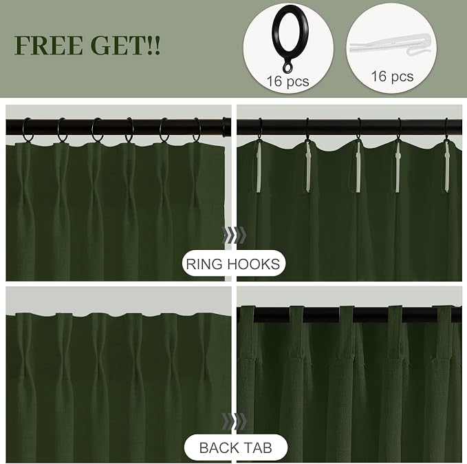 IVAPUPU Pinch Pleated Curtains 90 Inch Length 2 Panels - Image 3