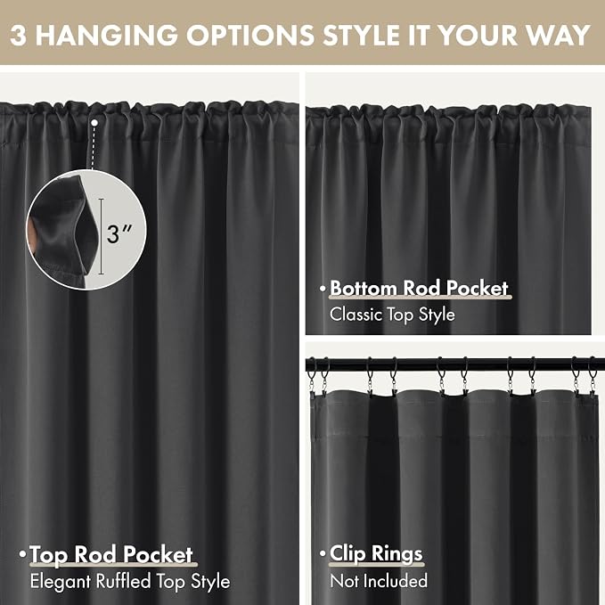 MIULEE Grey Blackout Curtains 4 Panels Set 72 Inch Length Bedroom | Thermal - Image 7