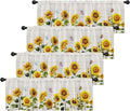 Emvency 4 Pack Valances Window Treatments, Farmhouse Sunflower Spring Summer by Emvency
