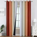 Estelar Textiler Burnt Orange and Greyish White Ombre Blackout Curtains 90 Inch by ESTELARTEXTILER