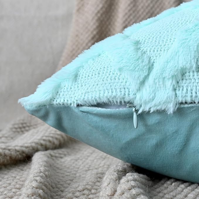 Set of 2 Soft Moroccan Throw Pillow Covers 16x16 Inch Plush Boho Decorative - Image 2