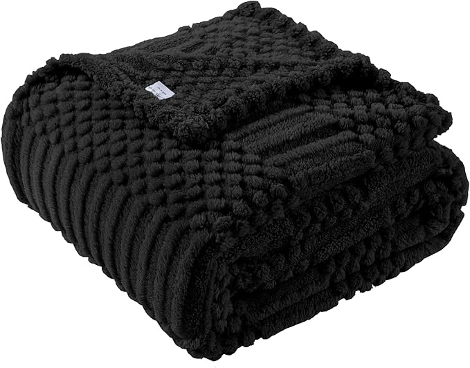 90x90 Inch Black Queen Large Blanket by LUSSENAHOME