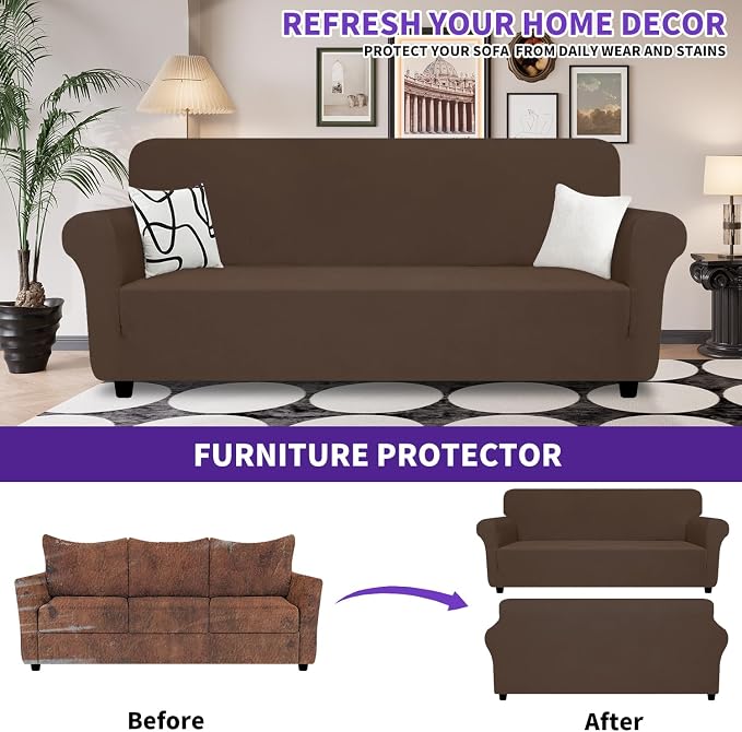 ZNSAYOTX Oversized Super Stretch Couch Cover, New Striped Sofa Covers - Image 3