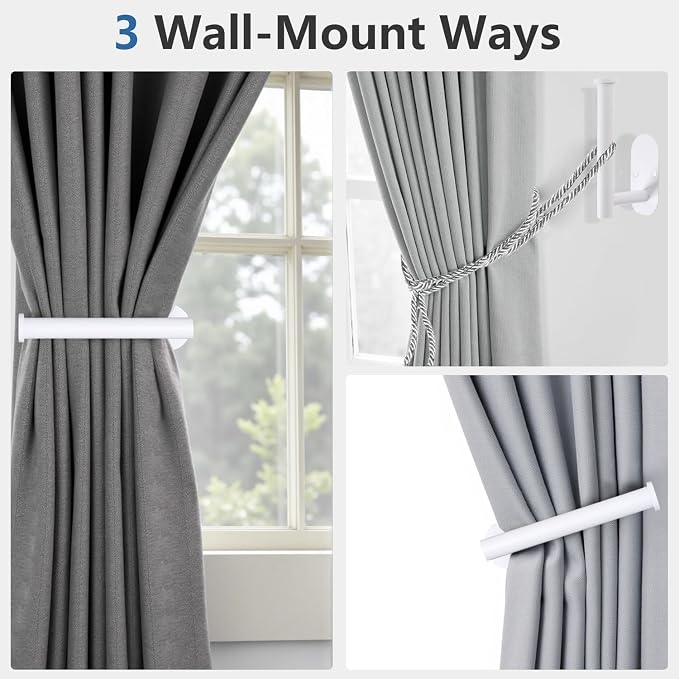 4pcs Curtain Holdbacks, Screw-in Curtain Tiebacks Curtain Tie Backs Curtain - Image 5