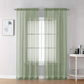 OVZME Sage Green Sheer Curtains 90 Inches Long 2 Panels by OVZME
