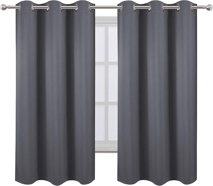 LEMOMO Grey Thermal Blackout Curtains/38 x 63 Inch/Set of 2 Panels Room - Image 2