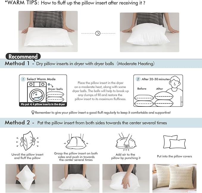 MIULEE Pillow Insert 26x26 Inch, Decorative Square Throw Pillow Inserts - Image 8