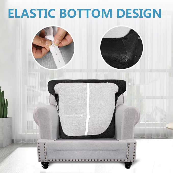 Leather Look Couch Cushion Covers Sofa Seat Slipcovers Sets Couches Furniture - Image 4