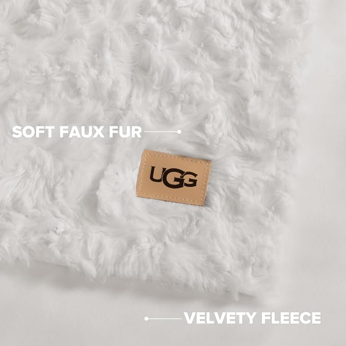 UGG Adalee Faux Fur King Blanket, Double-Sided Fluffy Blanket, Cozy Oversized - Image 3