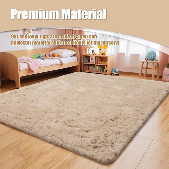 Shag Area Rug for Bedroom 4x6, Soft Fuzzy Rug Non-Shedding Indoor Plush Carpet - Image 7