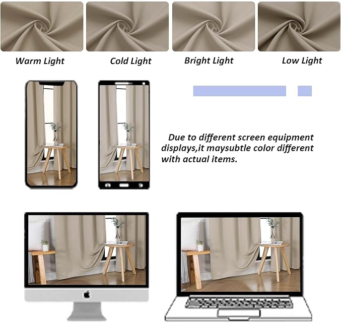 Simplebrand Ava Biscotti Beige Short Blackout Curtains - Image 8