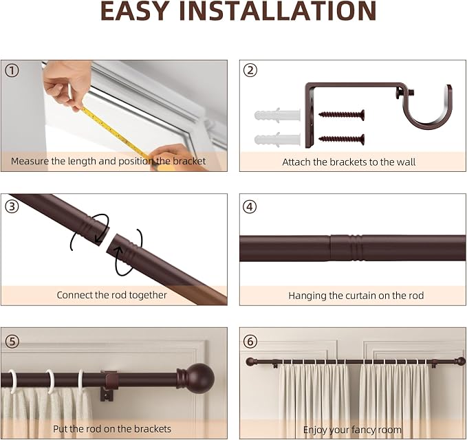 SMODBRODRE Curtain Rods for Window 48 to 84-93 - Image 4