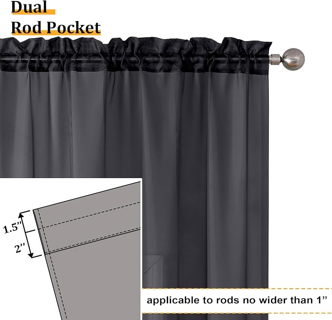 Aiyufeng 2 Panels Solid Color Semi Transparent Sheer 84" Length Window Curtains - Image 8