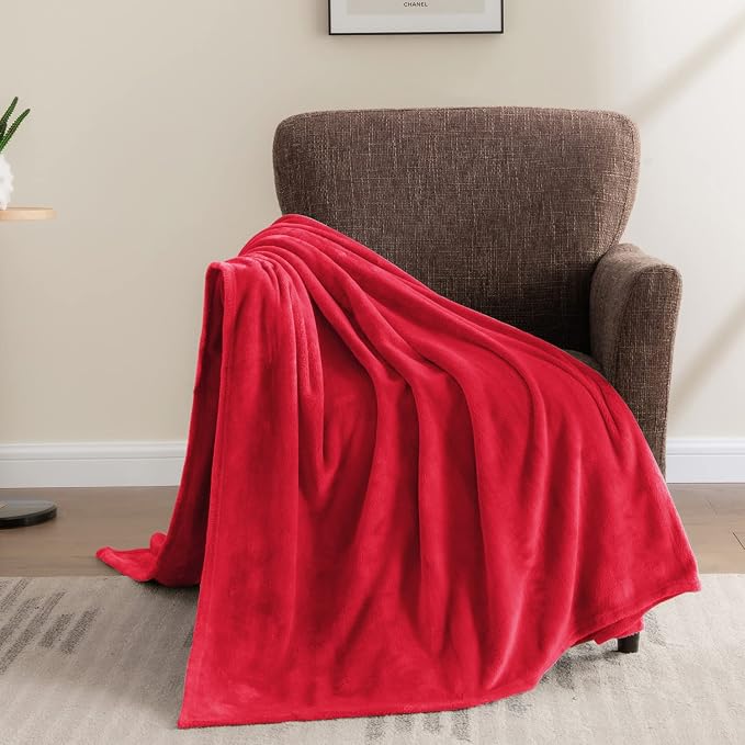 BEDELITE Fleece Blanket Red Throw Blanket - Image 8