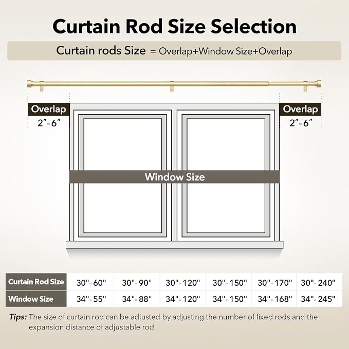 IFELS 2 Pack Heavy Duty Curtain Rods - Image 5