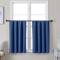 Simplebrand Ava Royal Blue Short 36 Inches Blackout Curtain 2 Panels Set by Simplebrand