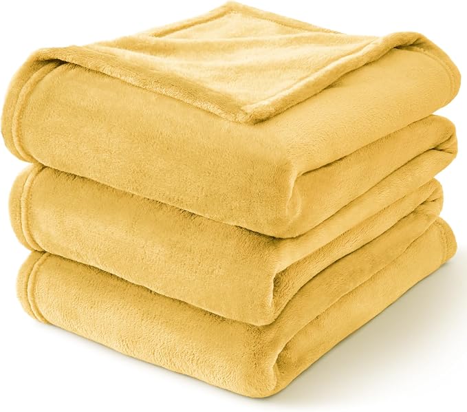 BEDELITE Fleece Blanket Cream Yellow Throw Blankets - Image 7