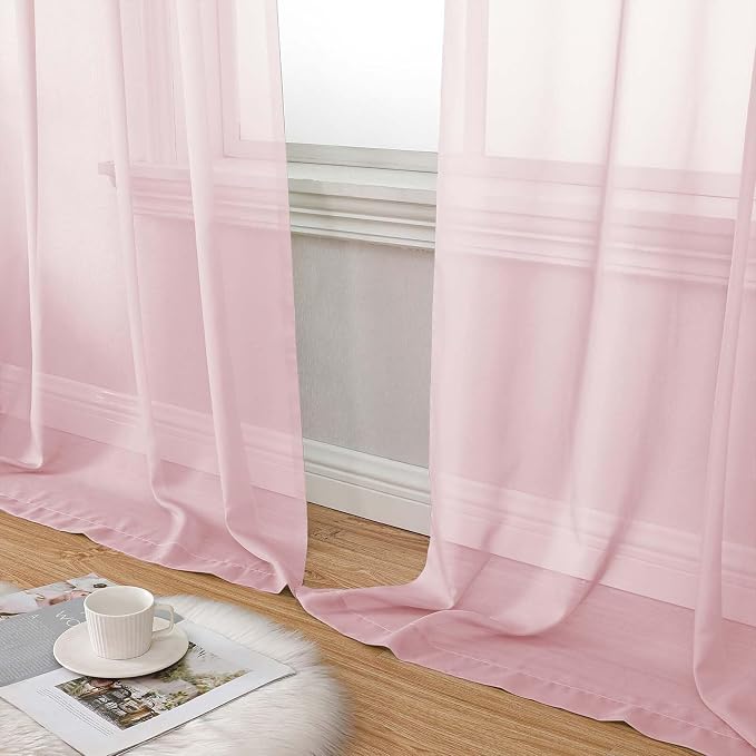 Extra Long Blush Sheer Curtains - Image 8