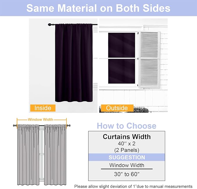 Simplebrand Ava Blackberry Short Blackout Curtains - Image 8