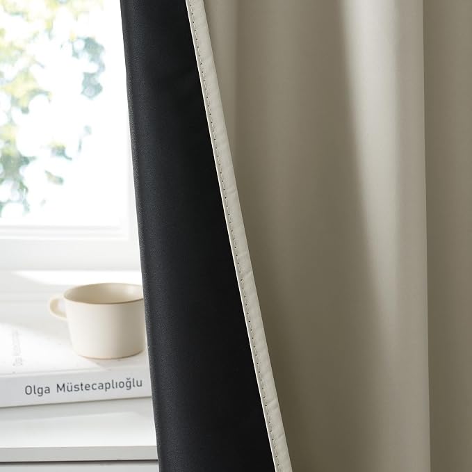 RYB HOME 100% Blackout Basement Curtains 30 inches Long, Heat & UV Blocking - Image 4