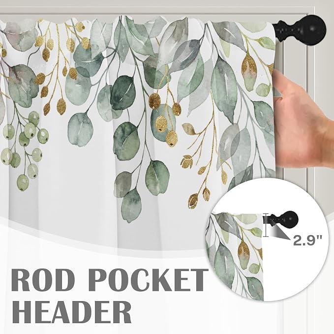 Emvency 4 Pack Valances Window Treatments, 52x12 Inch Rod Pocket - Image 5