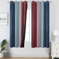 Estelar Textiler Navy Blue and Burgundy Red Blackout Ombre Curtains by ESTELARTEXTILER