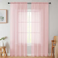 Blush Sheer Curtains for Bedroom Living Room 90 Inches Long 2 Panels Set by WelvetBLK