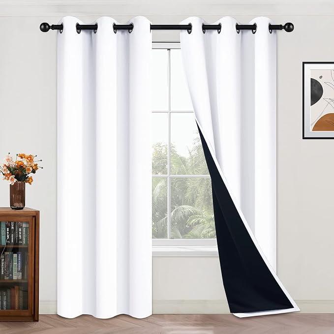 Yakamok Full Blackout Curtains 84 Inches Long, 2 Thick Layers Grommet Top by Yakamok