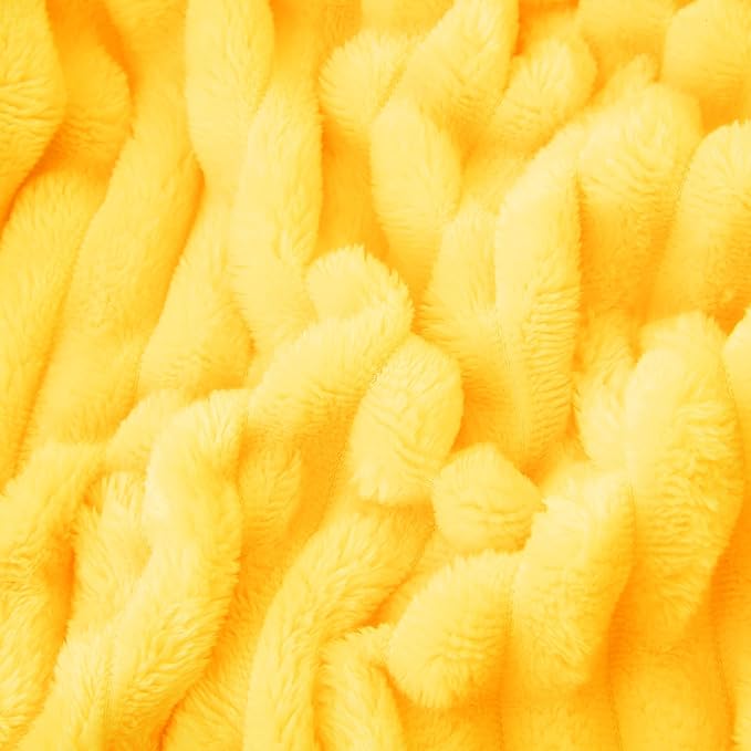 Bright Yellow Fleece Throw Blanket 50”×60” - Image 5
