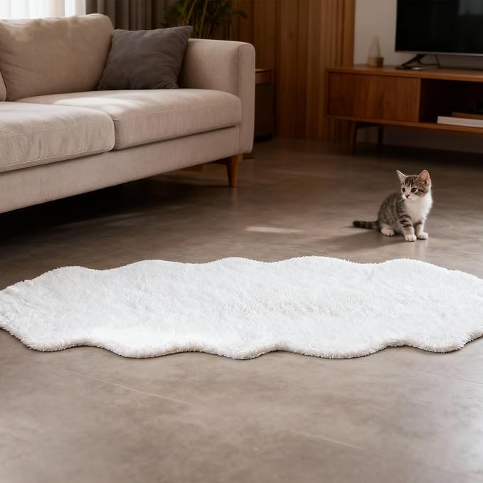 ThreadGlobe Fluffy Faux Rabbit Fur Rug Runner 2'x6', Ultra Soft & Non-Slip Rugs - Image 6