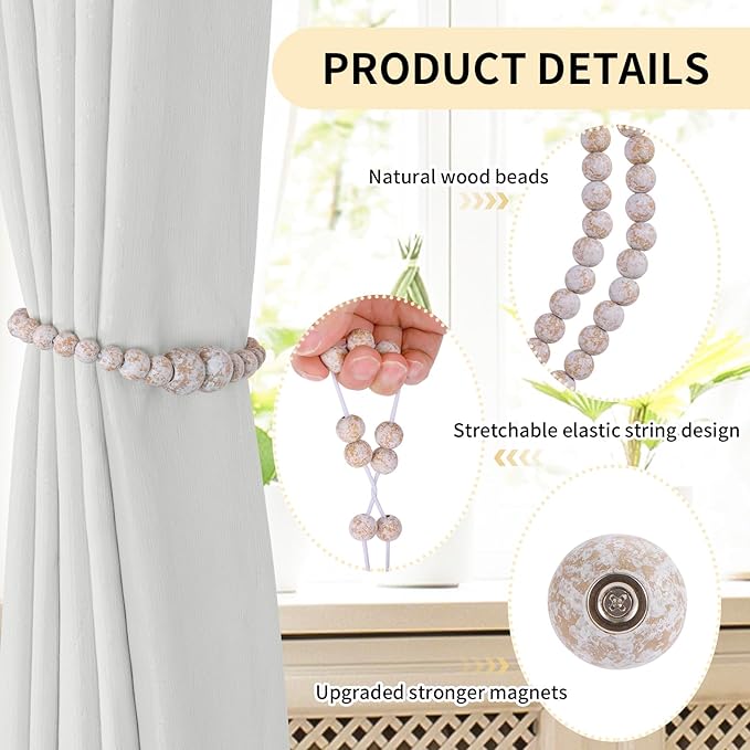 Magnetic Curtain Tiebacks, 6 Pack Curtain Holdbacks - Image 5