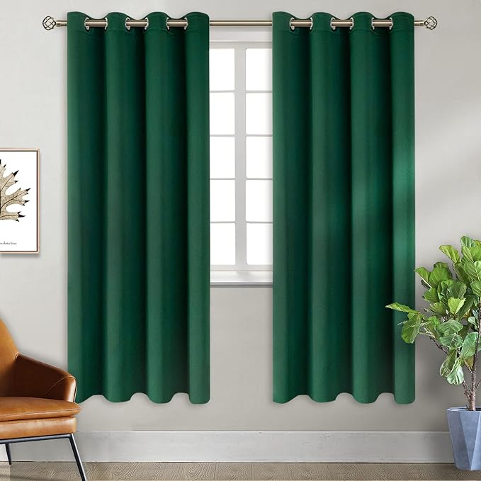 BGment Green Blackout Curtains 72 Inch Length 2 Panels Set, Grommet Thermal by BGment