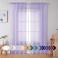 Simplebrand Lavender Sheer Curtains 90 Inches Long 2 Panels, Light Filtering by Simplebrand