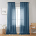 Lecloud Dusty Blue Sheer Curtains 96 Inches Long 2 Panels, Light Filtering by Lecloud