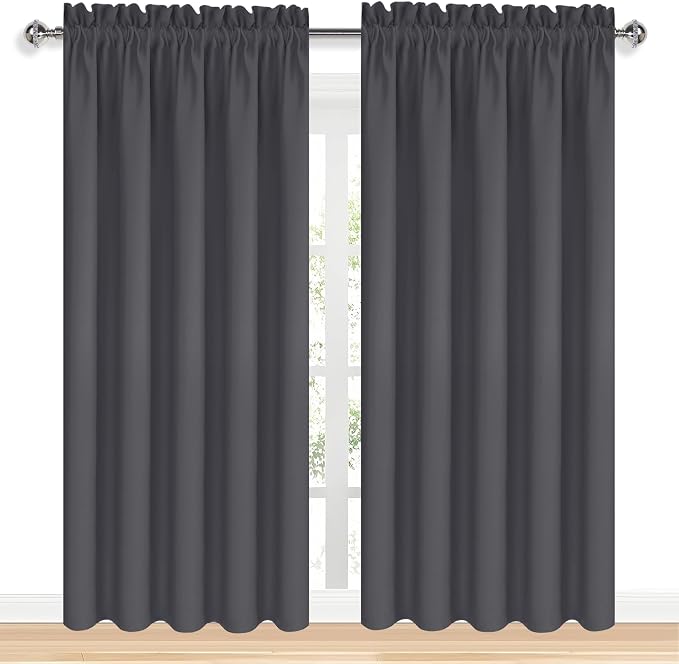 DWCN Dark Grey Blackout Curtains - Image 9