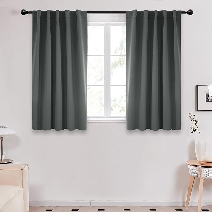 Deconovo Blackout Curtains, Thermal Insulated, W42 x L45 2 Panels, Back Tab by Deconovo