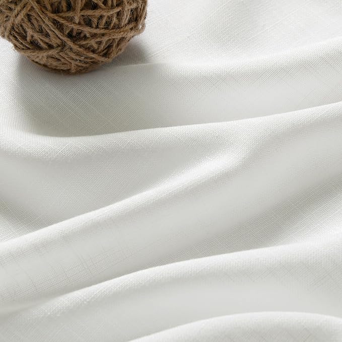 Off White Linen Curtains 63 inches Long - Image 6
