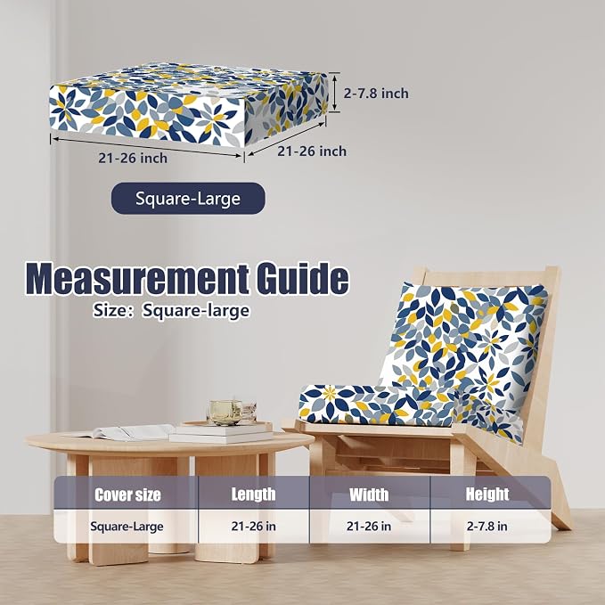 8Pcs Stretch Patio Cushion Covers, Outdoor Couch & Sofa Replacement Slipcovers - Image 2