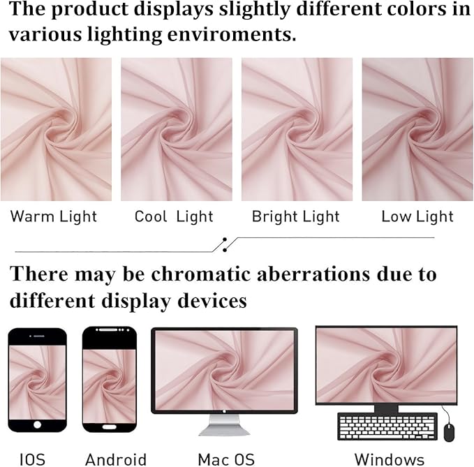 Lecloud Blush Pink Sheer Curtains 84 Inches Long 2 Panels Set, Light Filtering - Image 7