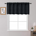 OWENIE Black Valances for Windows 1 Pcs 22 Inch Length, Light Filtering by OWENIE