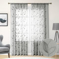 HOMEIDEAS Light Grey/Gray Sheer Curtains 52 X 84 Inches Long 2 Panels by HOMEIDEAS