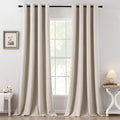 MIULEE 100% Blackout Linen Textured Curtains by MIULEE