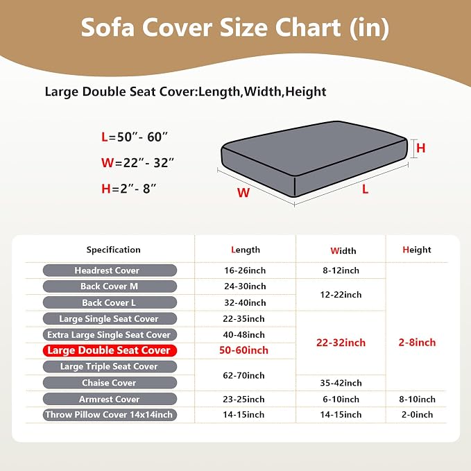 Couch Cushion Covers for Sofa Couch Covers Wear-Resistant Universal Sofa Cover - Image 3