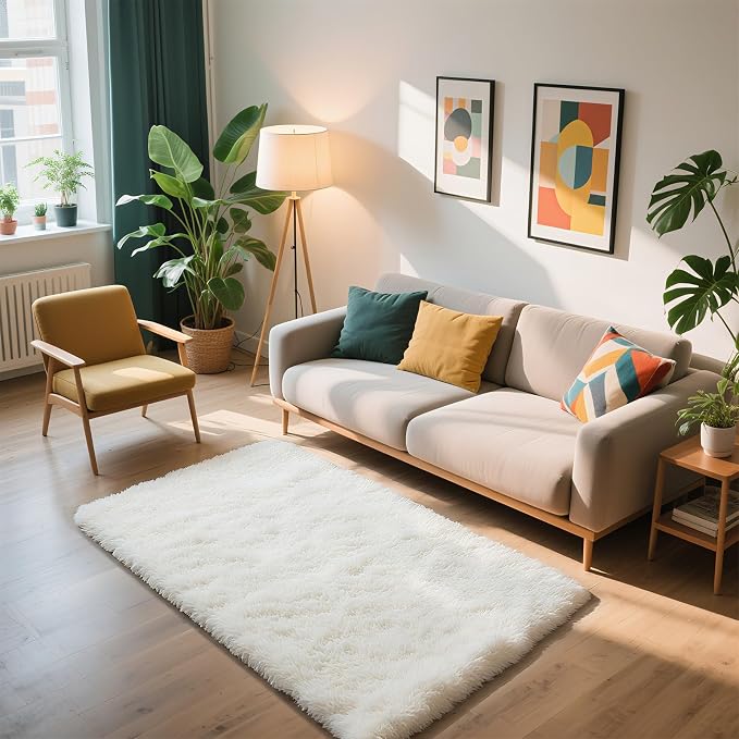 Shag Area Rug for Bedroom 3x5, Soft Fuzzy Rug Non-Shedding Indoor Plush Carpet - Image 6